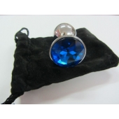 Анальное украшение BUTT PLUG  Small с синим кристаллом - 7 см. - Anal Jewelry Plug - купить с доставкой в Краснодаре Анальное украшение BUTT PLUG  Small с синим кристаллом - 7 см. - Anal Jewelry Plug - купить с доставкой в Краснодаре