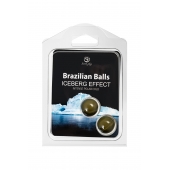 Набор из 2 шариков с массажным маслом Brazilian Balls с ледяным эффектом - Secret Play - купить с доставкой в Краснодаре