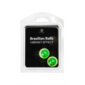 Набор из 2 шариков с массажным маслом Brazilian Balls с эффектом вибрации - Secret Play - купить с доставкой в Краснодаре