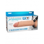 Полый страпон на ремнях 8’’ Hollow Silicone Strap-on - Pipedream - купить с доставкой в Краснодаре