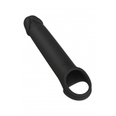 Черная насадка-удлинитель с вибрацией Vibrating Extender With Remote - Dream Toys - в Краснодаре купить с доставкой