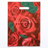 Пакет с цветочным принтом и вырубной ручкой (30х40 см) - Сима-Ленд - купить с доставкой в Краснодаре