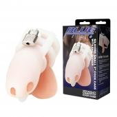 Белая клетка для пениса Silicone Small 2 in Cock Cage With Ball Divider - BlueLine - купить с доставкой в Краснодаре