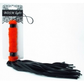 Нежная плеть с красным мехом BDSM Light - 43 см. - БДСМ Арсенал - купить с доставкой в Краснодаре