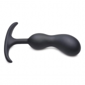 Черный массажер простаты с утяжелителями Premium Silicone Weighted Prostate Plug Medium - 16,3 см. - XR Brands - в Краснодаре купить с доставкой