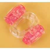 Прозрачное виброкольцо с двумя вибропульками - Toyfa Basic - в Краснодаре купить с доставкой