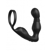 Черный вибростимулятор простаты с эрекционным кольцом Ass-Gasm Pro P-Spot Milker - Pipedream - в Краснодаре купить с доставкой