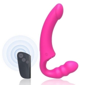 Розовый безремневой страпон Straples Strap-On Dildo - Erokay - купить с доставкой в Краснодаре