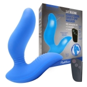 Синий вибромассажер простаты 3,5’’ Remote Control Curve P-spot Massager - 12 см. - Erokay - в Краснодаре купить с доставкой