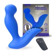 Синий вибромассажер простаты 3,5’’ Remote Control P-spot Massager - 12,5 см. - Erokay - в Краснодаре купить с доставкой