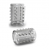 Прозрачная насадка с шипами и шишечками STAY HARD COCK SLEEVE 03 CLEAR - Blush Novelties - в Краснодаре купить с доставкой