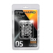 Прозрачная насадка с капельками STAY HARD COCK SLEEVE 05 CLEAR - Blush Novelties - в Краснодаре купить с доставкой