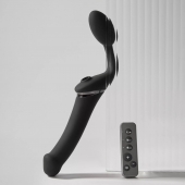 Черный безремневой вибрострапон Strap-On-Me Multi Orgasm Size XL - Strap-on-me - купить с доставкой в Краснодаре