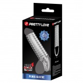 Прозрачная насадка на пенис с ребрышками и подхватом мошонки - Baile - в Краснодаре купить с доставкой