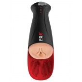 Телесный мастурбатор-вагина в черной колбе с вибрацией Fuck-O-Matic Pro XL - Pipedream - в Краснодаре купить с доставкой