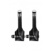 Черные подвесы с белой строчкой - Pecado - купить с доставкой в Краснодаре