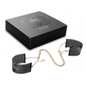 Чёрные дизайнерские наручники Desir Metallique Handcuffs Bijoux - Bijoux Indiscrets - купить с доставкой в Краснодаре