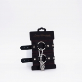 Черно-красные кожаные оковы - Crazy Handmade - купить с доставкой в Краснодаре