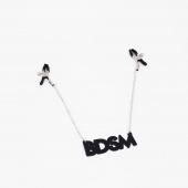 Зажимы на соски с кожаной подвеской BDSM - Crazy Handmade - купить с доставкой в Краснодаре