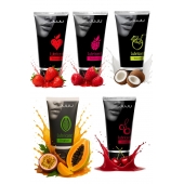 Набор из 5 съедобных лубрикантов JUJU (клубника, малина, тропические фрукты, вишня, кокос) - JuJu - купить с доставкой в Краснодаре
