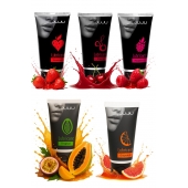 Набор из 5 съедобных лубрикантов JUJU (клубника, малина, тропические фрукты, вишня, грейпфрут) - JuJu - купить с доставкой в Краснодаре