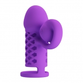 Фиолетовая вибронасадка с клиторальным отростком Harden - Baile - в Краснодаре купить с доставкой