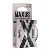 Черные утолщенные презервативы MAXUS Extra Strong с железным кейсом - 3 шт. - Maxus - купить с доставкой в Краснодаре