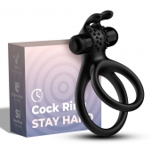 Черное эрекционное виброкольцо с подхватом мошонки Stay Hard - Boys of Toys - в Краснодаре купить с доставкой