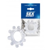 Прозрачное эрекционное кольцо со стимулирующими шариками - Sex Expert - в Краснодаре купить с доставкой