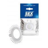Эластичное эрекционное кольцо с шипиками и шариком - Sex Expert - в Краснодаре купить с доставкой