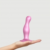 Розовая насадка Strap-On-Me Dildo Plug Curvy size M - Strap-on-me - купить с доставкой в Краснодаре