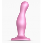 Розовая насадка Strap-On-Me Dildo Plug Curvy size M - Strap-on-me - купить с доставкой в Краснодаре