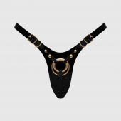 Черный пояс для фиксации насадок Strap-On-Me Leatherette Harness Fabulous - Strap-on-me - купить с доставкой в Краснодаре