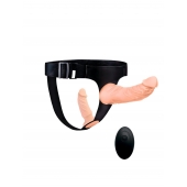 Женский страпон с 2 насадками, вибрацией и пультом ДУ - Erowoman-Eroman - купить с доставкой в Краснодаре