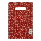 Красный подарочный новогодний пакет с вырубной ручкой (20х30 см) - Сима-Ленд - купить с доставкой в Краснодаре