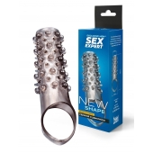 Дымчатая насадка на пенис с шипами и выпуклостями - 12 см. - Sex Expert - в Краснодаре купить с доставкой