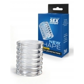 Прозрачная сквозная насадка на пенис с ребрышками - Sex Expert - в Краснодаре купить с доставкой