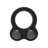 Черное эрекционное кольцо с утяжелителями Cockring Dual Weight - Dream Toys - в Краснодаре купить с доставкой
