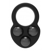 Черное эрекционное кольцо с утяжелителями - Dream Toys - в Краснодаре купить с доставкой