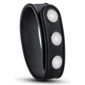 Черное эрекционное кольцо на кнопках - Blush Novelties - в Краснодаре купить с доставкой