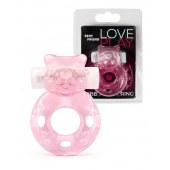 Розовое эрекционное виброкольцо в форме мишки - 1137 - в Краснодаре купить с доставкой