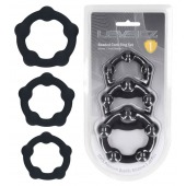 Набор из 3 эрекционных колец Beaded Silicone Cockring Set - Shots Media BV - в Краснодаре купить с доставкой