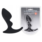 Черная анальная пробка для массажа простаты Double Ripple Silicone Prostate Massager - Shots Media BV - в Краснодаре купить с доставкой