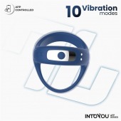 Синее интерактивное эрекционное виброкольцо Rank - Intoyou - в Краснодаре купить с доставкой