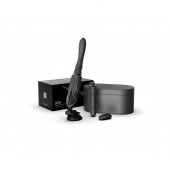 Черная секс-машина с функцией нагрева, насадками и присоской Sesh - Zalo - купить с доставкой в Краснодаре