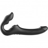 Черный безремневой страпон с 3 моторами - Ibiza - купить с доставкой в Краснодаре