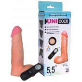 Фаллическая насадка Харнесс UNICOCK 5,5  с вибрацией - 17 см. - LOVETOY (А-Полимер) - купить с доставкой в Краснодаре