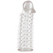 Прозрачная насадка на половой член с закрытой головкой и шипами - 12,5 см. - Toyfa Basic - в Краснодаре купить с доставкой