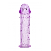 Гладкая фиолетовая насадка с усиками под головкой - 12,5 см. - Toyfa Basic - в Краснодаре купить с доставкой