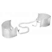 Серебристые наручники-браслеты Desir Metallique Handcuffs - Bijoux Indiscrets - купить с доставкой в Краснодаре